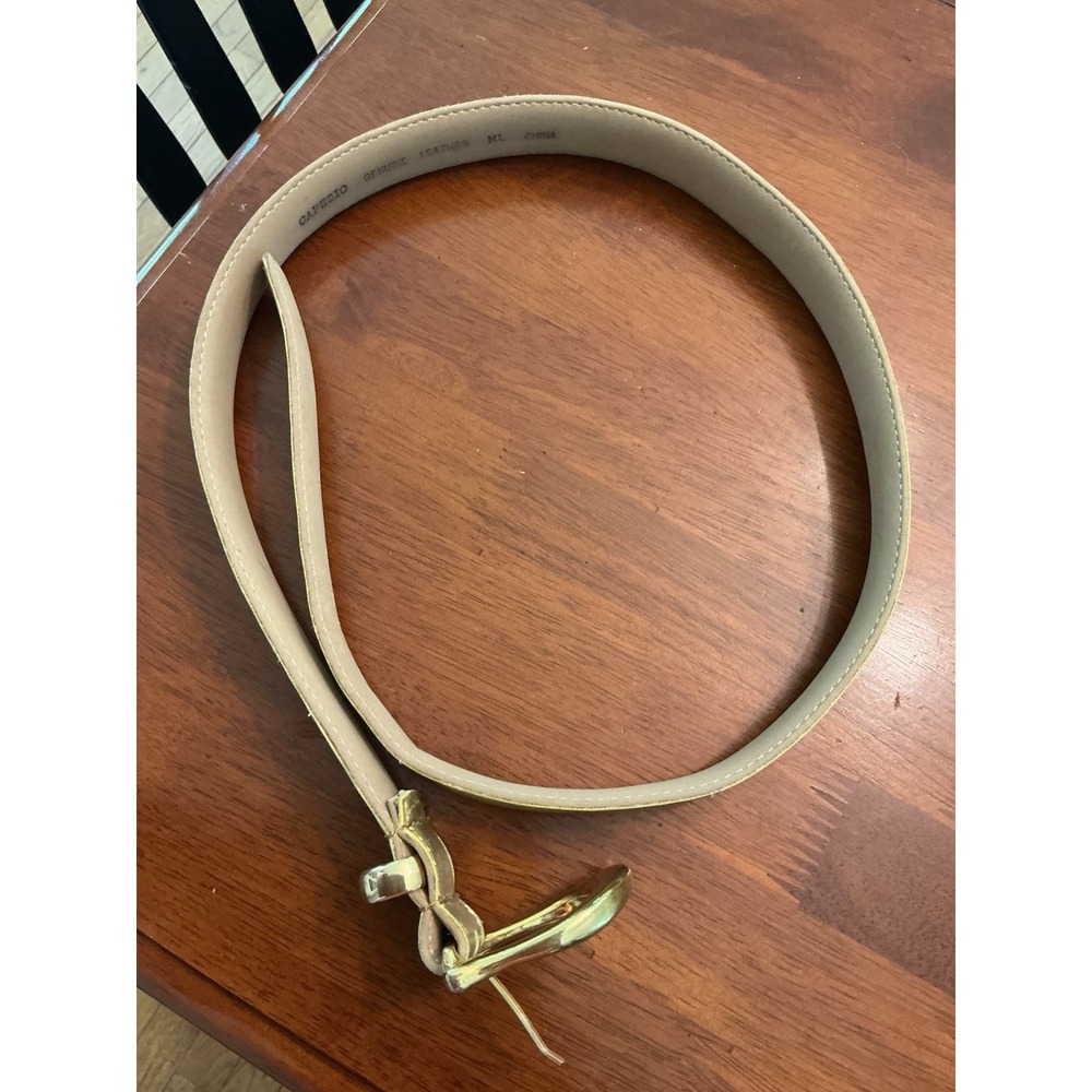 Capezio Gold Genuine Leather Belt Womens Medium Argentina - Picture 2 of 6
